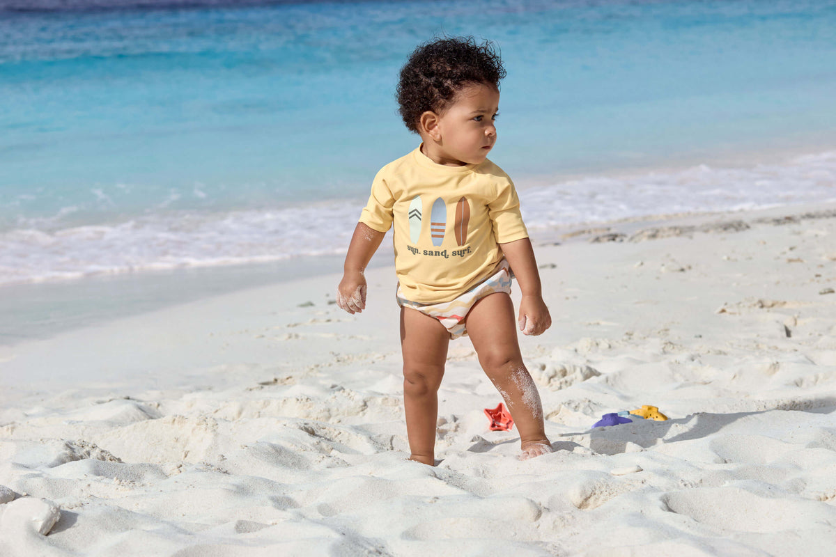 Schwimmwindel Baby - Wellen, Weiss