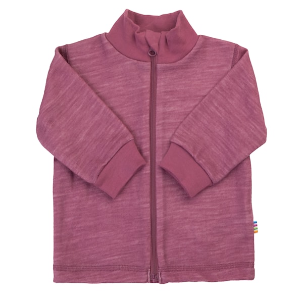 Joha Merinowolle Cardigan in Bordeaux aus 100% Wolle mit Kragen und Reissverschluss für Babys und Kinder im Bärechind Winterthur Schweiz