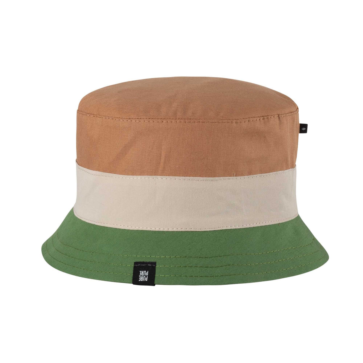 Kinder Fischerhut "Coconut Sunset" von Pure Pure by Bauer in Braun, Beige & Grün. UV-Schutz geprüft, GOTS-zertifiziert & atmungsaktiv. Perfekt für Sommerabenteuer in Winterthur, Zürich, Schweiz.