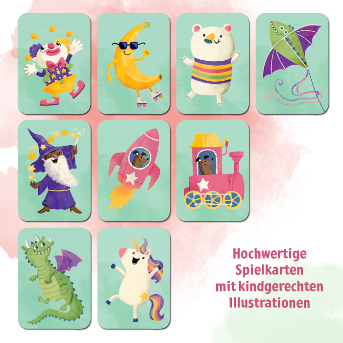 Weitere Übersicht der Spielkarten von Was war wo mit kindgerechten Illustrationen