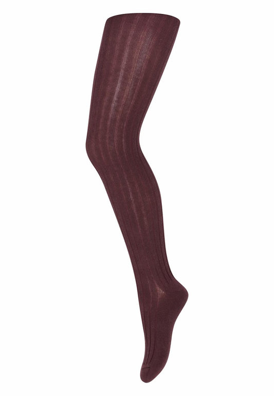 Wolle Strumpfhose rib, weinrot