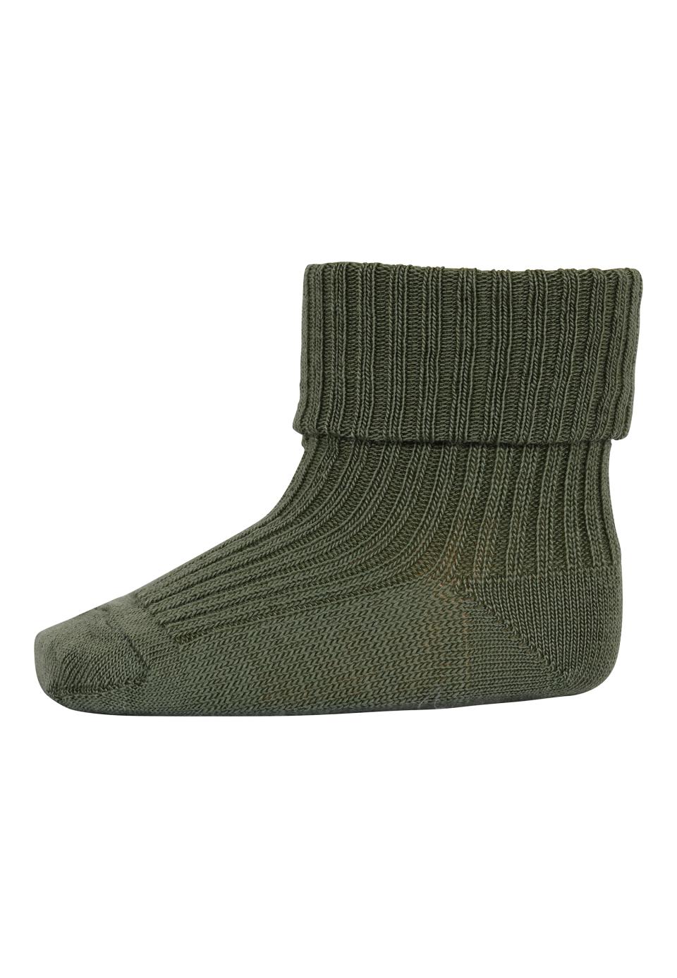 Wool rib baby socks, olivie