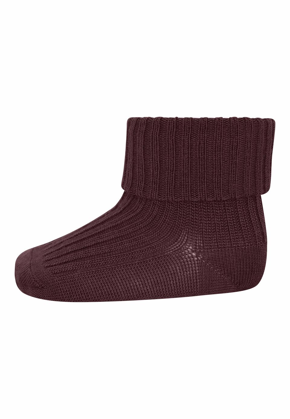 Wool rib baby socks, grape skin