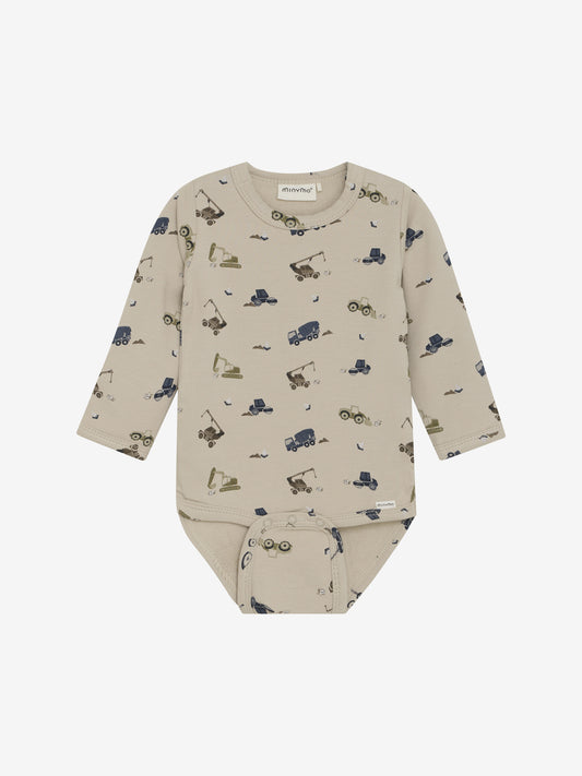 Body LS AOP Sweat, Brown