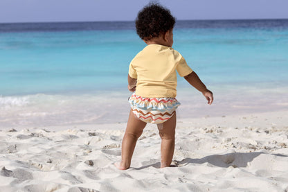 Schwimmwindel Baby - Wellen, Weiss