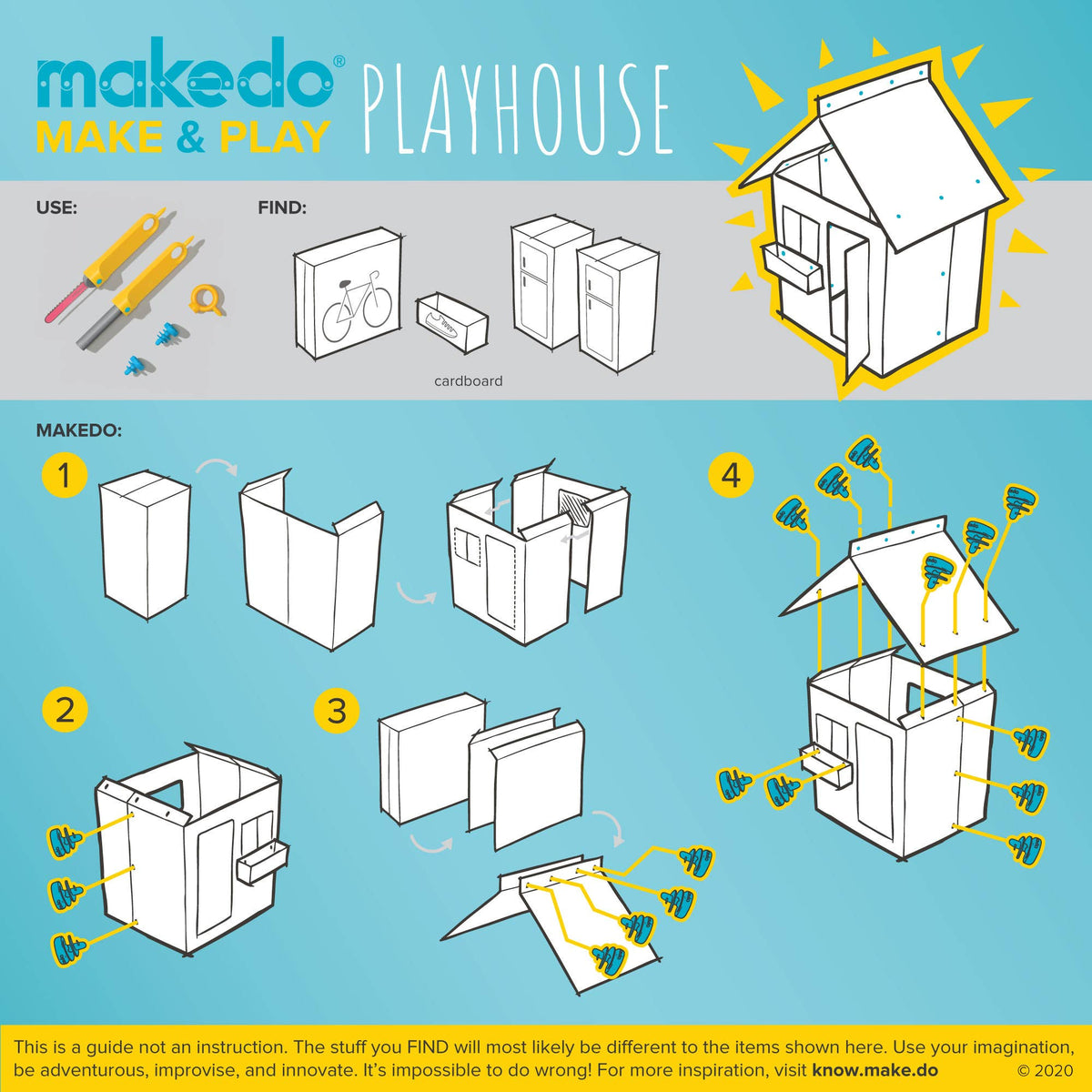 Makedo CREATE Bausatz – Karton Konstruktionsset für Kinder & Familien
