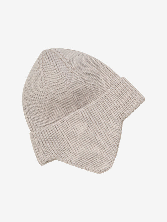 Mütze aus Wolle gestrickt mit Windstopper-Funktion, Camel Melange