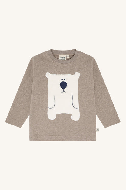 Anton Langarmshirt Bärenprint, Kangaroo Melange