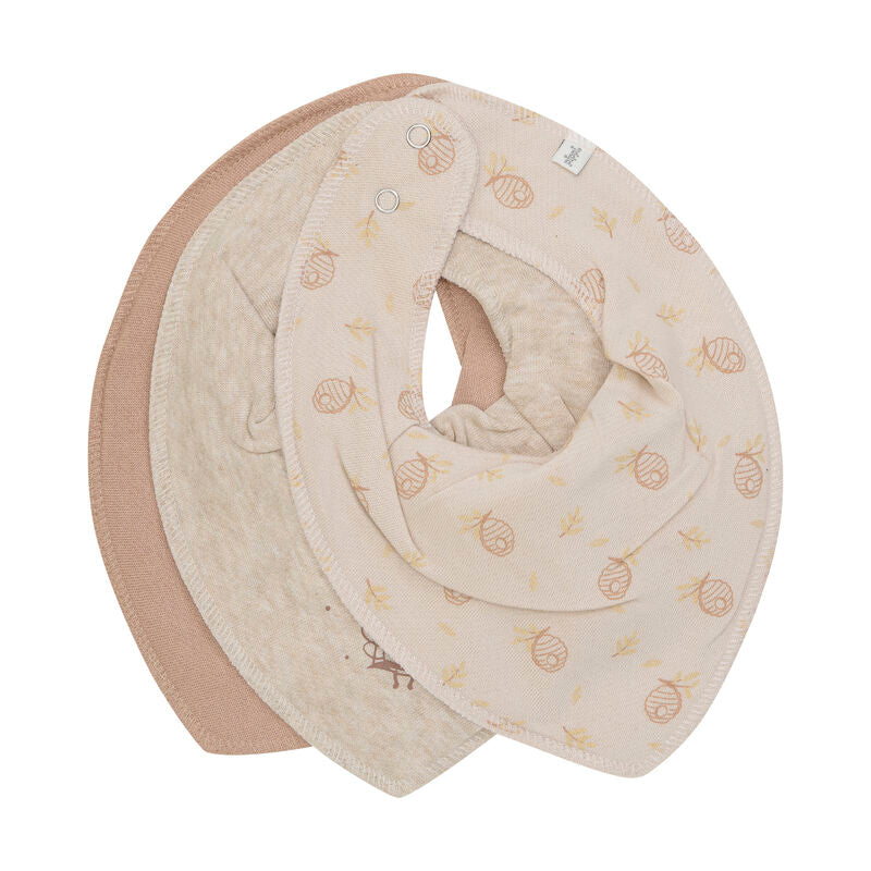 Pippi Bandana Bib Set,Biene braun/beige