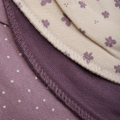 Pippi Bandana Bib Set, Blume Lila