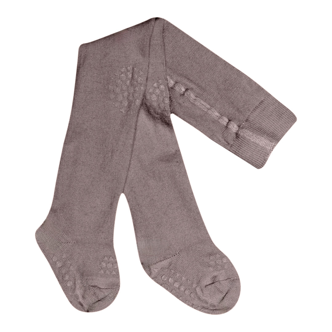 oBabyGo Wolle Krabbel-Strumpfhose dark purple mit Anti-Rutsch-Noppen – im Bärechind Winterthur, Zürich, Schweiz erhältlich