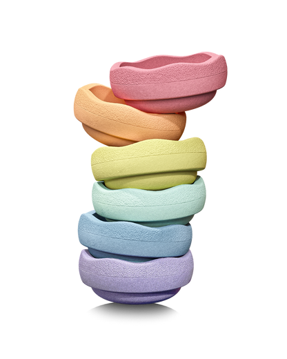 Stapelstein Mini Rainbow Pastell – stapelbar, leicht und perfekt für kleine Hände