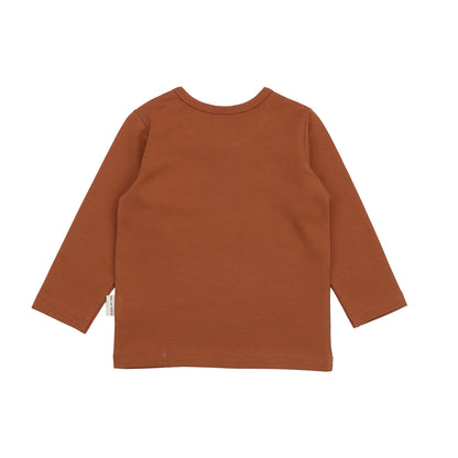 Rückseite des Langarmshirts mit Schneckenmotiv aus Bio-Baumwolle – zu kaufen bei Bärechind in Winterthur, Zürich, Schweiz.