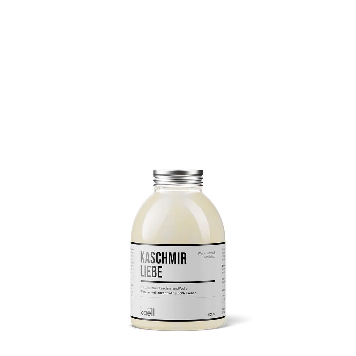 Kaschmirliebe Waschmittelkonzentrat in einer 500ml Flasche, entwickelt für die schonende Reinigung und Pflege von Kaschmir und Wollfasern