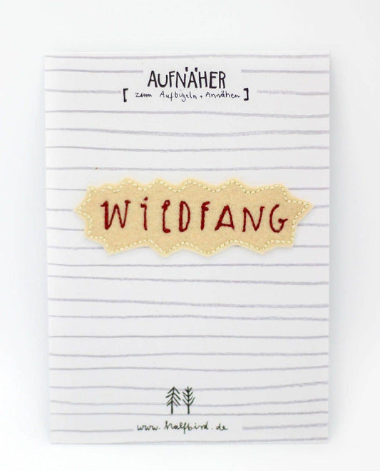 Aufnäher Wildfang auf Karte, Bügelflicken zum Aufbügeln
