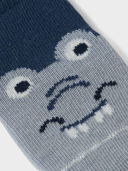 Baby-Socken in Insignia Blue mit Tiermotiv, Bärechind, Winterthur, Zürich Schweiz