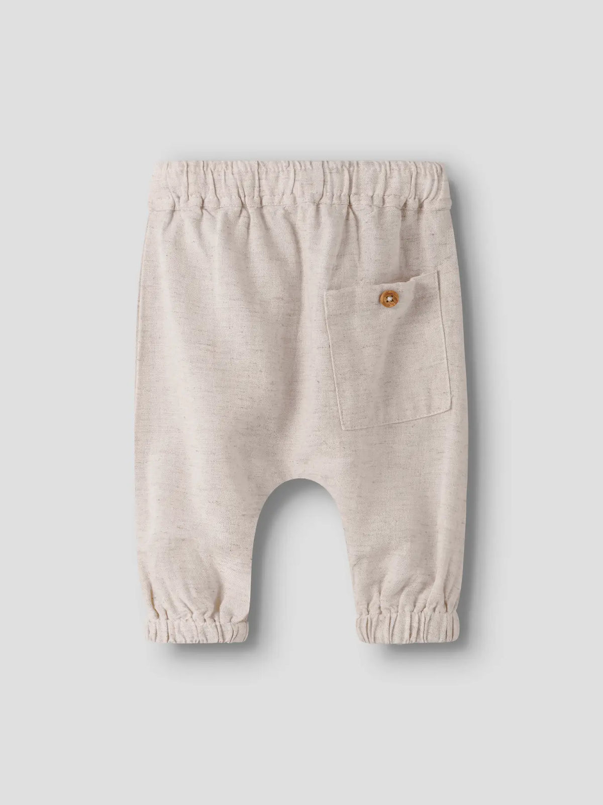 Leichte Babyhose aus Leinen Baumwoll Mix in Beige zu kaufen im Bärechind Winterthur Zürich Schweiz.