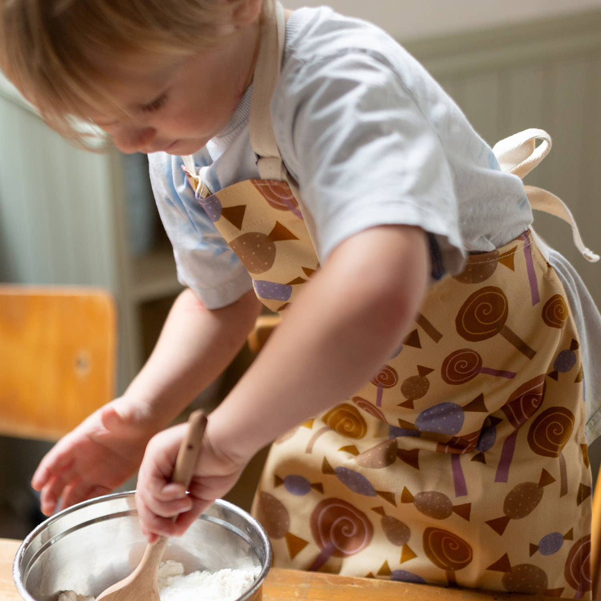 Kinderkochschürze für Kinder 2–6 Jahre – Bio-Baumwolle, ideal zum Backen und Kochen