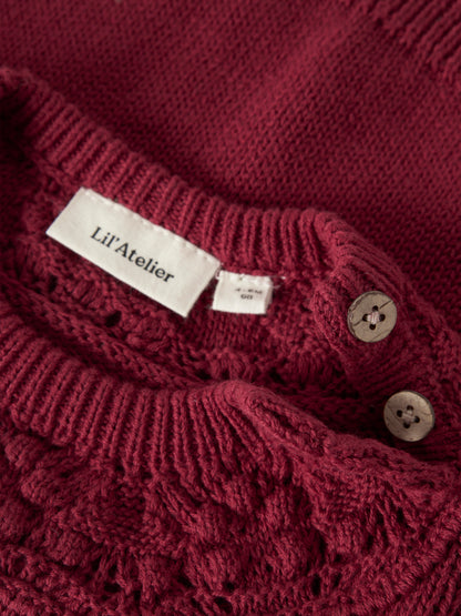 Lil'Atelier Bio-Baumwolle Strickpullover mit Knopfleiste an der Schulter bei Bärechind