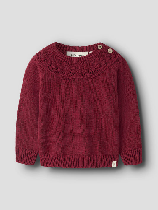 Bio-Baumwolle Strickpullover in Biking Red, Vorderansicht