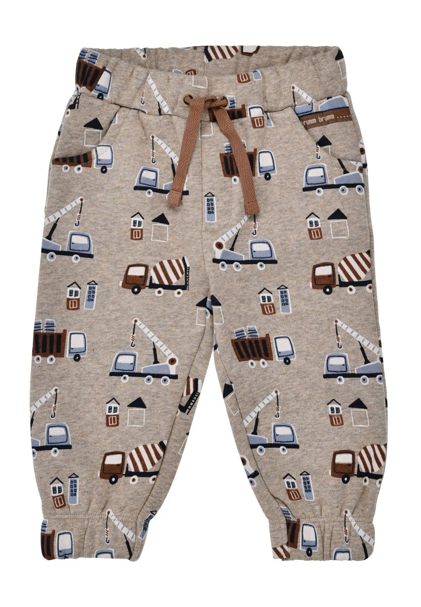 Bondi Jogginghose in Beige mit Bagger und Fahrzeug Print bei Bärechind Winterthur Zürich Schweiz