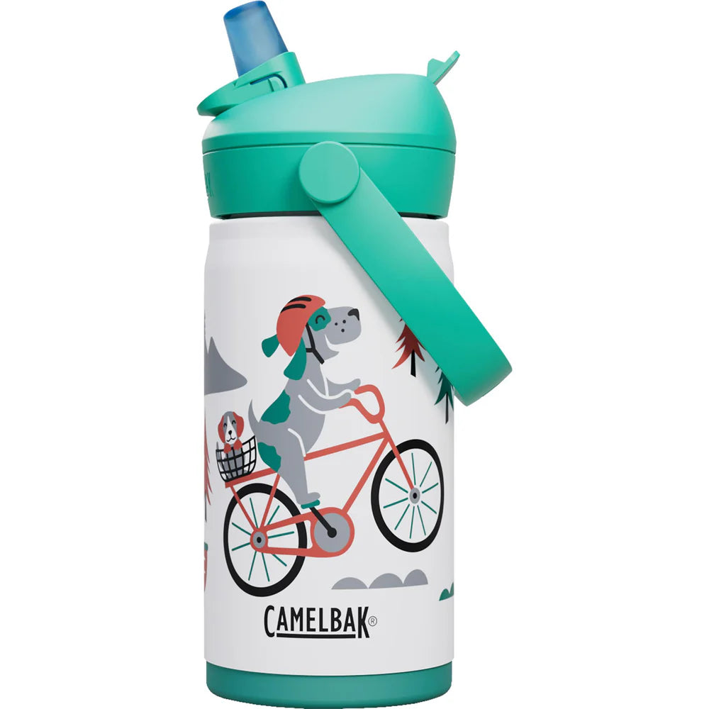 CamelBak Kindertrinkflasche aus Edelstahl mit Fahrradmotiv – Robuste, auslaufsichere Trinkflasche für Kinder, ideal für Schule und unterwegs, erhältlich bei Baerechind in Winterthur, Zürich, Schweiz.