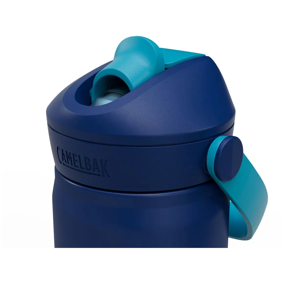 CamelBak Thrive Flip Straw Kids 350 ml mit geschlossenem Trinkhalmverschluss in Blau und Türkis, erhältlich im Bärechind Winterthur