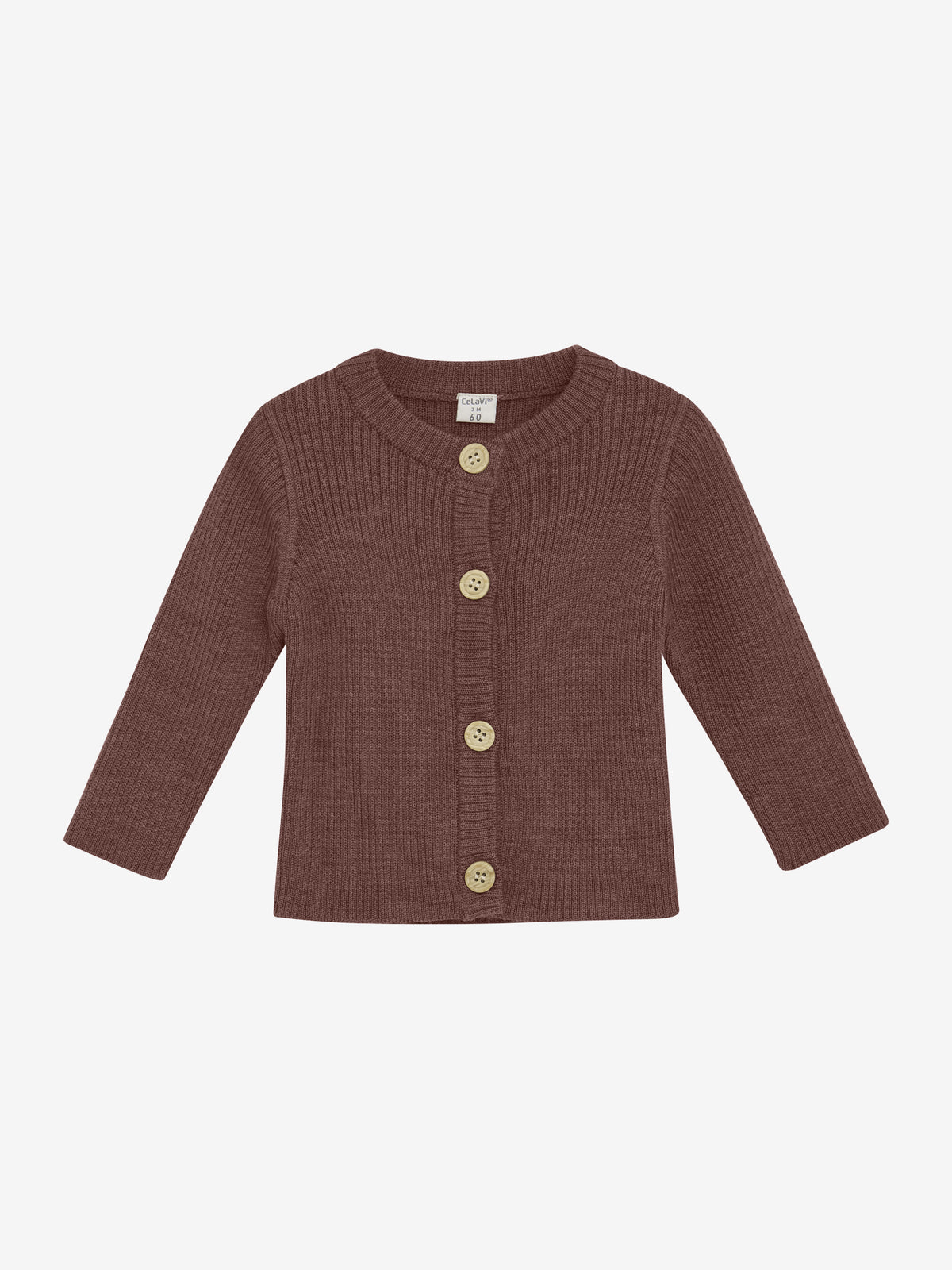 CeLaVi Cardigan aus Merinowolle in Marron – erhältlich im Bärechind in Winterthur, Zürich, Schweiz.