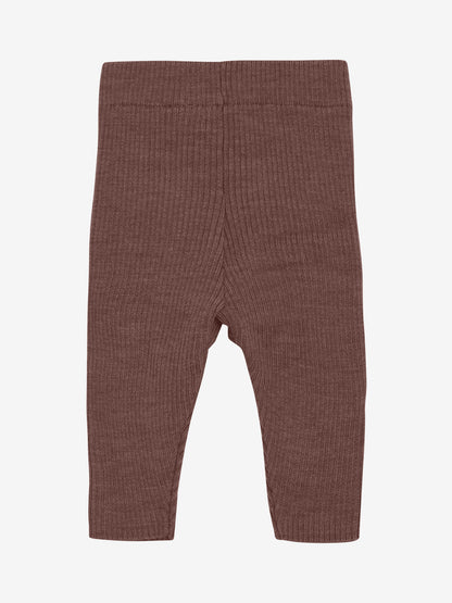 CeLaVi Leggings aus brauner Merinowolle, flachliegend – erhältlich bei Bärechind in Winterthur, Zürich, Schweiz.