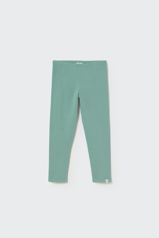 Soft brushed fleece leggings in Artic Blue – Vorderansicht flachliegend