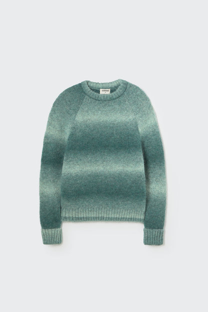 Soft dyed tricot sweater in Grün – Rückansicht