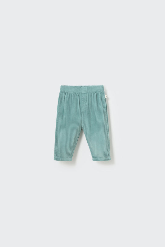 Wide corduroy baby pants in Mintgrün – Vorderansicht