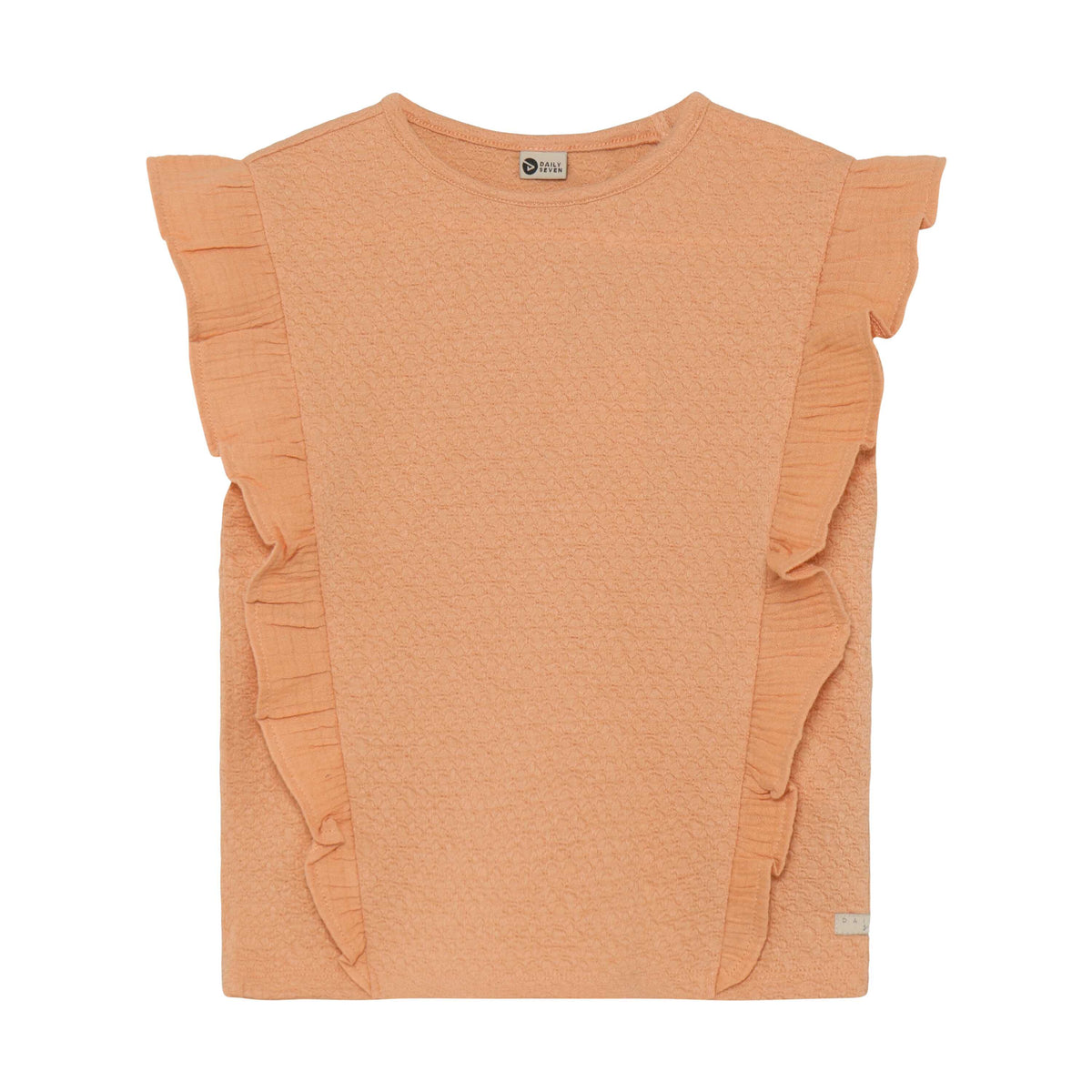 Frottee Top für Kinder von Daily7Kids in Apricot mit Rüschen