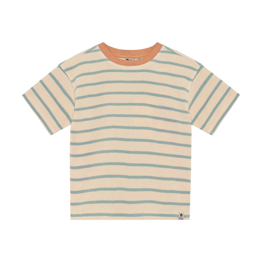 Gestreiftes T-Shirt für Kinder von Daily7Kids in Creme und Salbei