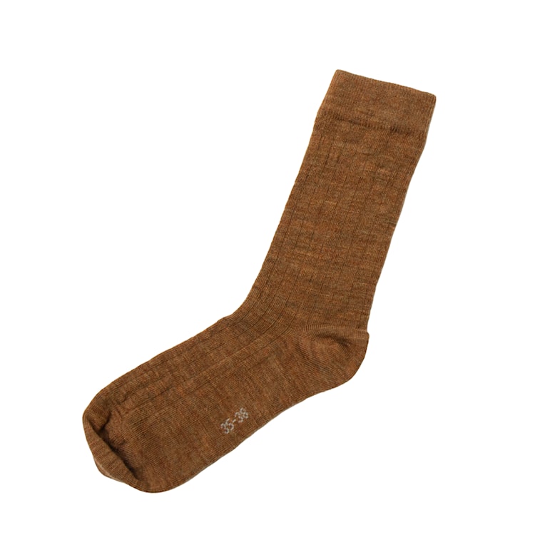 Dünne Joha Wollsocken, braun