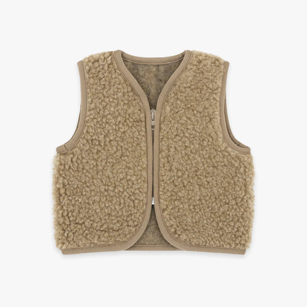 Emma & Noah Merinowolle Weste für Babys in Beige aus 100% Merinowolle