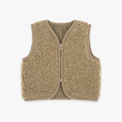 Emma & Noah Merinowolle Weste für Babys in Beige aus 100% Merinowolle