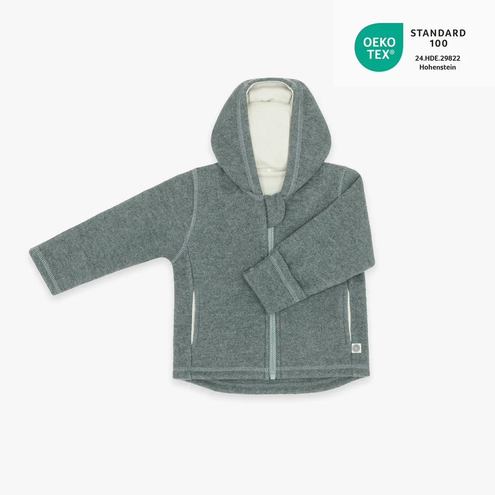 Emma & Noah Wollwalk Jacke Essential Mint aus 100 % Merinowolle
