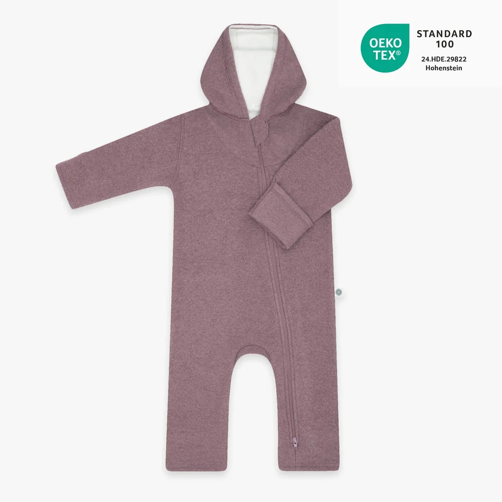 Emma & Noah Wollwalk Overall Essential Berry aus 100 % Merinowolle
