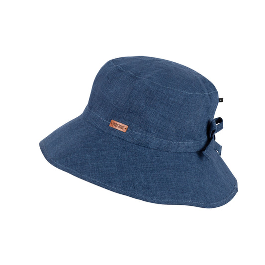 Schlapphut Leinen, blau