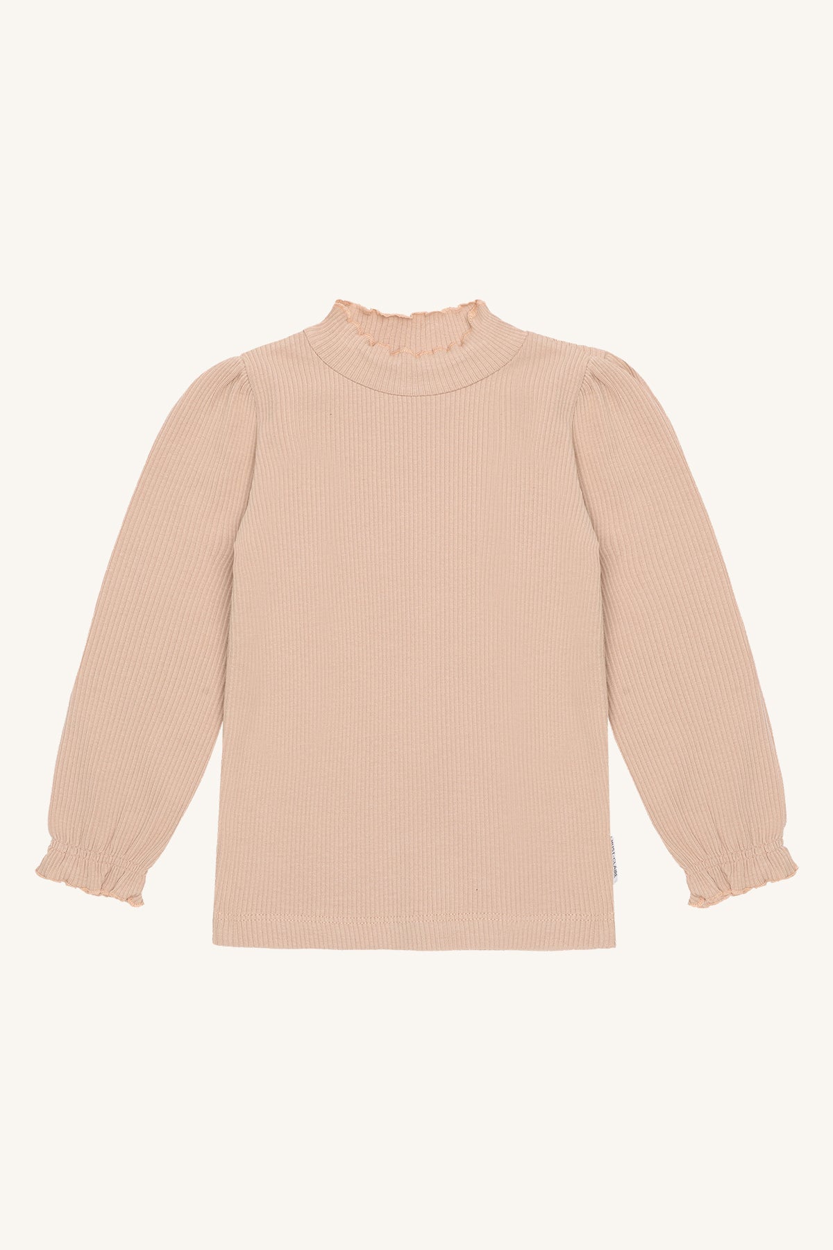 Kinder Shirt Amma von Hust&Claire aus Bio-Baumwolle in Rugby Tan, Vorderansicht, erhältlich im Bärechind Winterthur, Zürich Schweiz