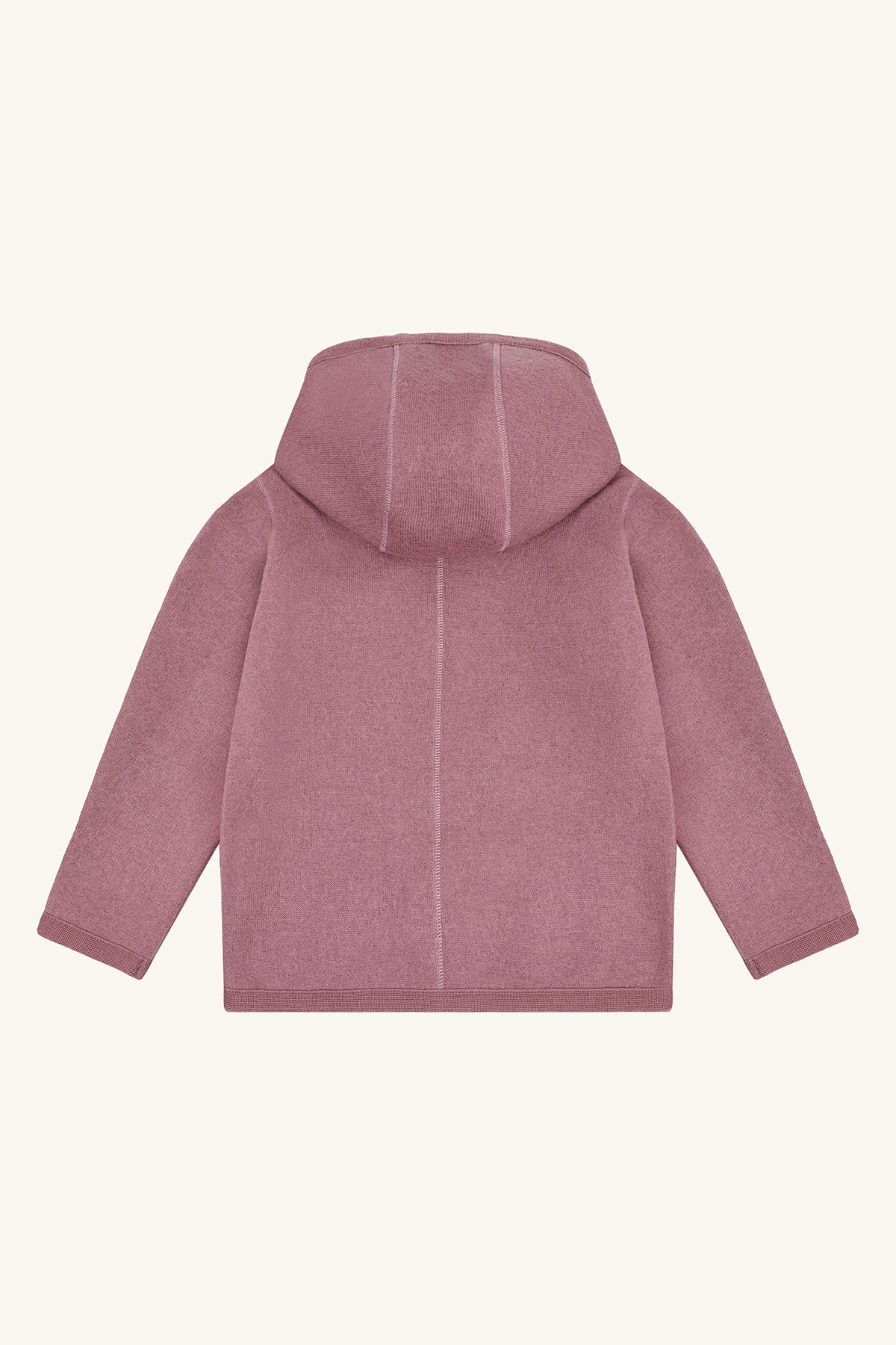 Hust & Claire Ebba Wollwalkjacke Pale Mauve, Rückansicht mit Kapuze, Bärechind Schweiz