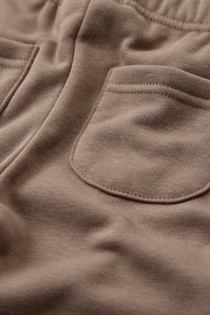 Detail der weichen Fleece Innenseite der Hust & Claire Lisa Leggings in Biscuit