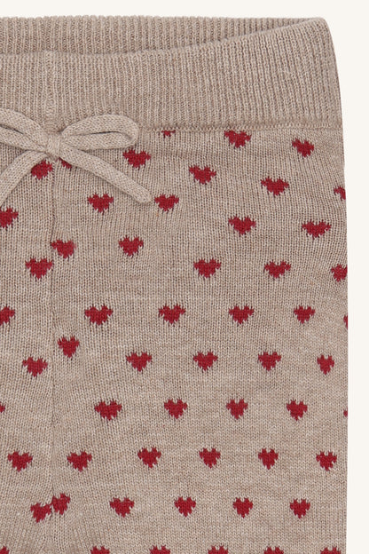 Hust & Claire Lisa Strickleggings Herzen in Biscuit, Ansicht 3