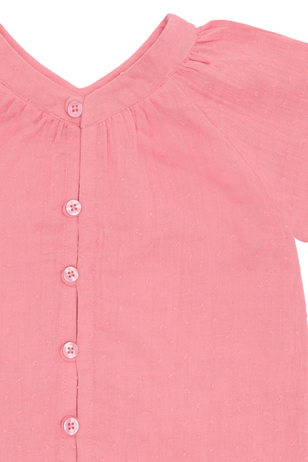 Roselyn Kinder-Shirt Rückansicht – mit Knopfverschluss aus Bio-Baumwolle