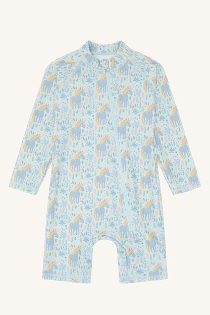Langärmliger Badeanzug von Hust&Claire mit Einhorn Print und UV 50+ Schutz, Bärechind Winterthur, Zürich, Schweiz.