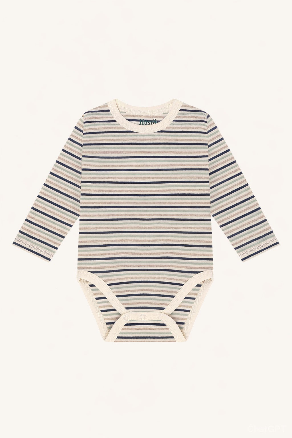 Billy Story Langarmbody in Wheat Melange, Vorderansicht
