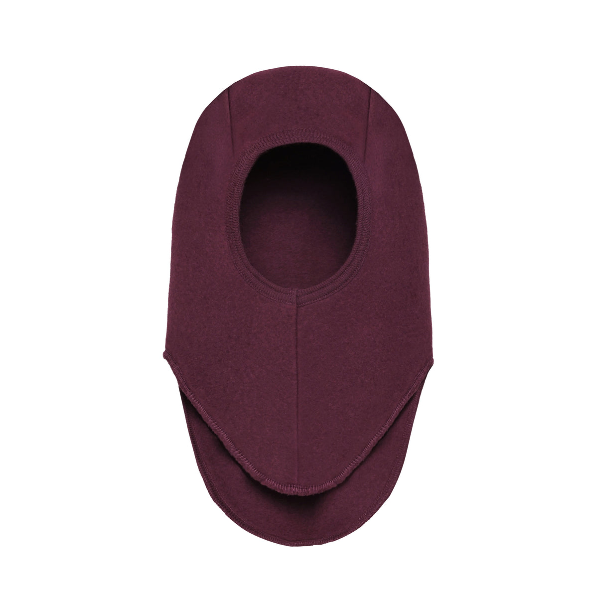 Huttelihut Merino Wollfleece Schlupfmütze in der Farbe Burgundy, Vorderansicht