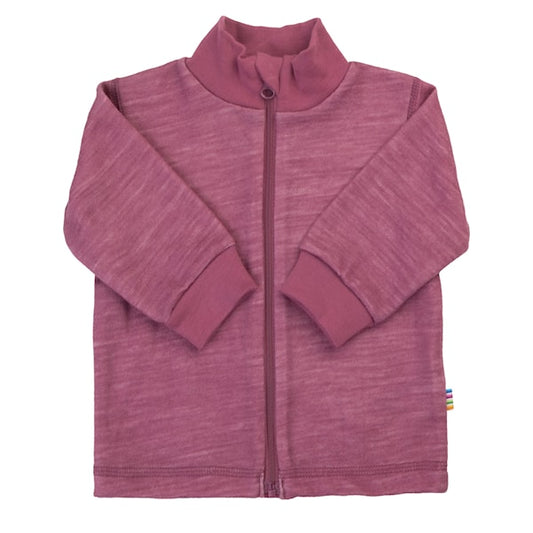 Joha Merinowolle Cardigan in Bordeaux aus 100% Wolle mit Kragen und Reissverschluss für Babys und Kinder im Bärechind Winterthur Schweiz