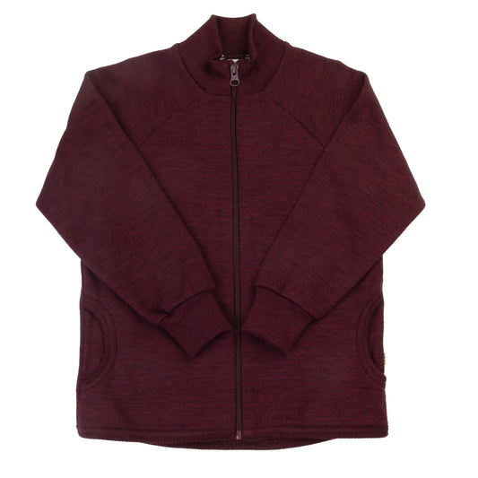 Joha Merinowolle Cardigan mit Reissverschluss in Burgundy aus 100% Wolle für Babys und Kinder im Bärechind Winterthur Schweiz